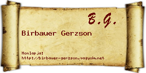 Birbauer Gerzson névjegykártya